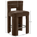  Color_Brown -- Zuno Brown Velvet Upholstered Counter Stool IMAGE 9