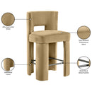  Color_Camel -- Zuno Camel Velvet Upholstered Counter Stool IMAGE 10