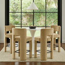  Meridian Zuno Camel Velvet Upholstered Counter Stool IMAGE 2