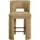  Color_Camel -- Zuno Camel Velvet Upholstered Counter Stool IMAGE 3