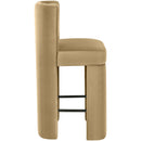  Meridian Zuno Camel Velvet Upholstered Counter Stool IMAGE 4