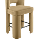  Color_Camel -- Zuno Camel Velvet Upholstered Counter Stool IMAGE 6