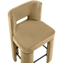  Color_Camel -- Zuno Camel Velvet Upholstered Counter Stool IMAGE 7