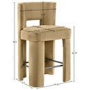  Color_Camel -- Zuno Camel Velvet Upholstered Counter Stool IMAGE 9