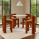  Color_Cognac -- Zuno Cognac Velvet Upholstered Counter Stool IMAGE 2