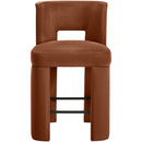  Color_Cognac -- Zuno Cognac Velvet Upholstered Counter Stool IMAGE 3