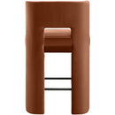  Meridian Zuno Cognac Velvet Upholstered Counter Stool IMAGE 5
