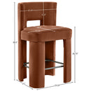  Color_Cognac -- Zuno Cognac Velvet Upholstered Counter Stool IMAGE 9