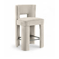  Color_Cream -- Zuno Cream Velvet Upholstered Counter Stool IMAGE 1