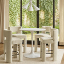  Meridian Zuno Cream Velvet Upholstered Counter Stool IMAGE 2