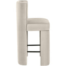  Color_Cream -- Zuno Cream Velvet Upholstered Counter Stool IMAGE 4