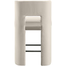  Meridian Zuno Cream Velvet Upholstered Counter Stool IMAGE 5
