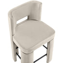  Color_Cream -- Zuno Cream Velvet Upholstered Counter Stool IMAGE 7
