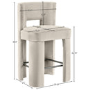  Color_Cream -- Zuno Cream Velvet Upholstered Counter Stool IMAGE 9