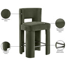  Color_Green -- Zuno Green Velvet Upholstered Counter Stool IMAGE 10