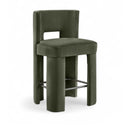  Meridian Zuno Green Velvet Upholstered Counter Stool IMAGE 1