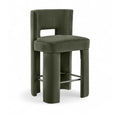  Color_Green -- Zuno Green Velvet Upholstered Counter Stool IMAGE 1