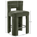  Color_Green -- Zuno Green Velvet Upholstered Counter Stool IMAGE 9