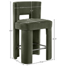 Meridian Zuno Green Velvet Upholstered Counter Stool IMAGE 9