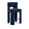  Color_Navy -- Zuno Navy Velvet Upholstered Counter Stool IMAGE 1