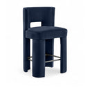  Color_Navy -- Zuno Navy Velvet Upholstered Counter Stool IMAGE 1