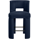  Color_Navy -- Zuno Navy Velvet Upholstered Counter Stool IMAGE 3