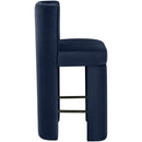  Color_Navy -- Zuno Navy Velvet Upholstered Counter Stool IMAGE 4