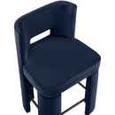  Meridian Zuno Navy Velvet Upholstered Counter Stool IMAGE 7