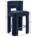  Color_Navy -- Zuno Navy Velvet Upholstered Counter Stool IMAGE 9