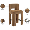  Color_Saddle -- Zuno Saddle Velvet Upholstered Counter Stool IMAGE 10