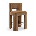  Color_Saddle -- Zuno Saddle Velvet Upholstered Counter Stool IMAGE 1