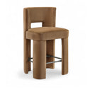  Color_Saddle -- Zuno Saddle Velvet Upholstered Counter Stool IMAGE 1