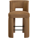 Color_Saddle -- Zuno Saddle Velvet Upholstered Counter Stool IMAGE 3
