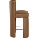  Color_Saddle -- Zuno Saddle Velvet Upholstered Counter Stool IMAGE 4