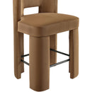  Color_Saddle -- Zuno Saddle Velvet Upholstered Counter Stool IMAGE 6