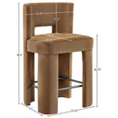  Color_Saddle -- Zuno Saddle Velvet Upholstered Counter Stool IMAGE 9