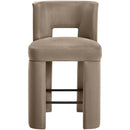  Color_Taupe -- Zuno Taupe Velvet Upholstered Counter Stool IMAGE 2