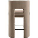  Color_Taupe -- Zuno Taupe Velvet Upholstered Counter Stool IMAGE 4