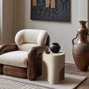  Meridian Olira Cream Concrete And Fiberglass Indoor / Outdoor End Table IMAGE 2