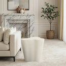  Meridian Monza Cream Concrete And Fiberglass Indoor / Outdoor End Table IMAGE 3