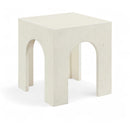  Meridian Renza Cream Concrete And Fiberglass Indoor / Outdoor End Table IMAGE 1