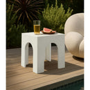  Meridian Renza Cream Concrete And Fiberglass Indoor / Outdoor End Table IMAGE 2