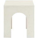 Meridian Renza Cream Concrete And Fiberglass Indoor / Outdoor End Table IMAGE 4