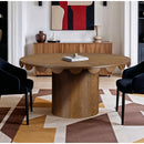  Color_Brown -- Meridian Round Dahlia Dining Table with Pedestal Base IMAGE 2