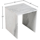  Meridian Pienza White Marble End Table IMAGE 6
