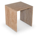  Meridian Pienza Natural Travertine End Table IMAGE 1