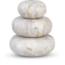  Color_Beige -- Meridian Pumpkin Marble 3 pc Decorative Object IMAGE 1