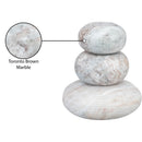  Color_Brown -- Pumpkin Brown Marble 3 pc Decorative Object IMAGE 5