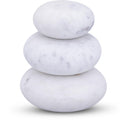  Meridian Pumpkin White Marble 3 pc Decorative Object IMAGE 1