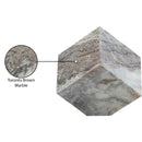  Color_Brown -- Block Brown Marble Decorative Cube IMAGE 6